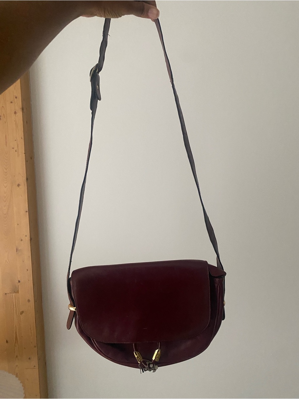 Gucci Burgundy Leather Crossbody Saddle Purse - Picture 3 of 13